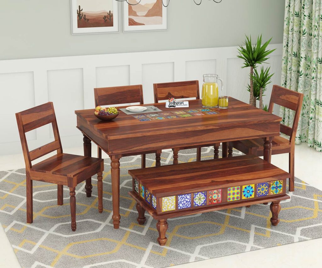 New Design 6 Seater Dining Set Wooden, New Designs 6 Seater Dining Table, Corner 6 Seater Dining Set, Corner Wooden 6 Seater Dining Set