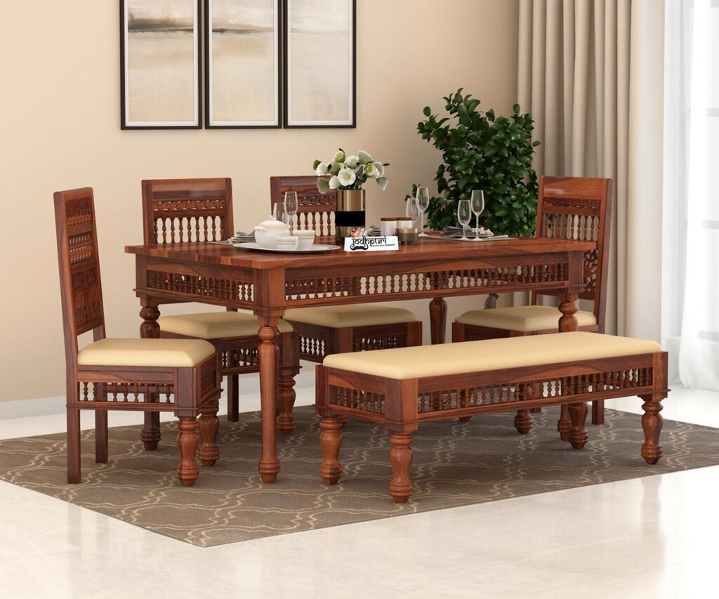 Wooden 6 Seater Dining Set For Home, 6 Seater Dining Set Furniture, Letest 6 Seater Dining Set Design, Online 6 Seater Dining Set Furniture